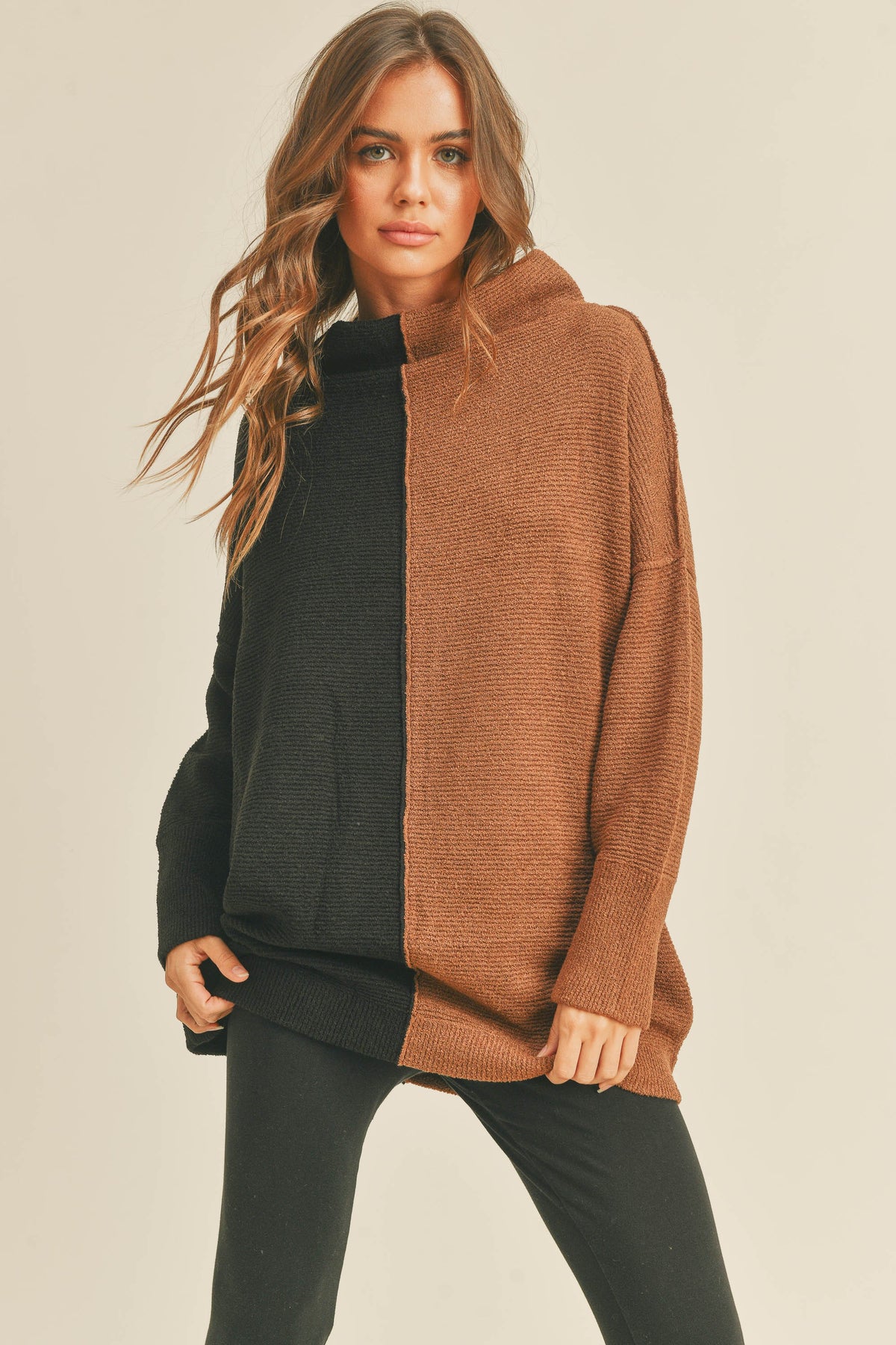 Miou Muse | Colorblock Tunic Sweater | Sweetest Stitch Boutique