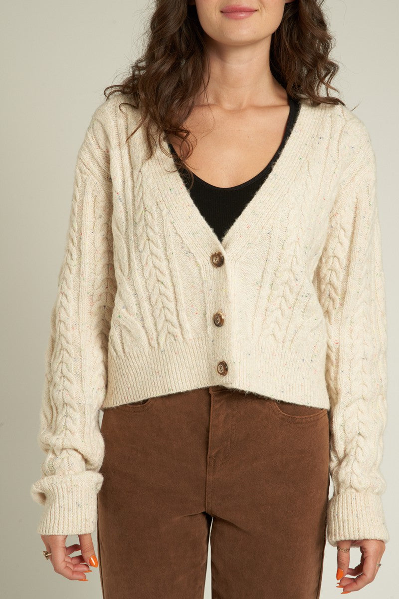 En Creme | Cream Cable Knit Cardigan | Sweetest Stitch Boutique