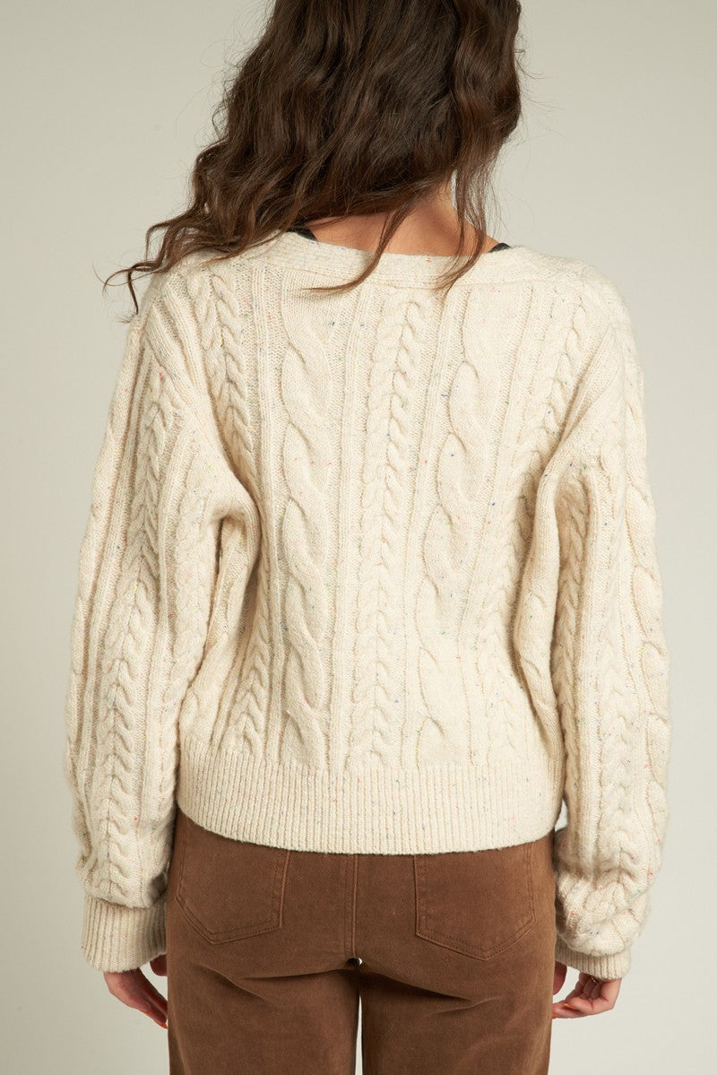 En Creme | Cream Cable Knit Cardigan | Sweetest Stitch Boutique