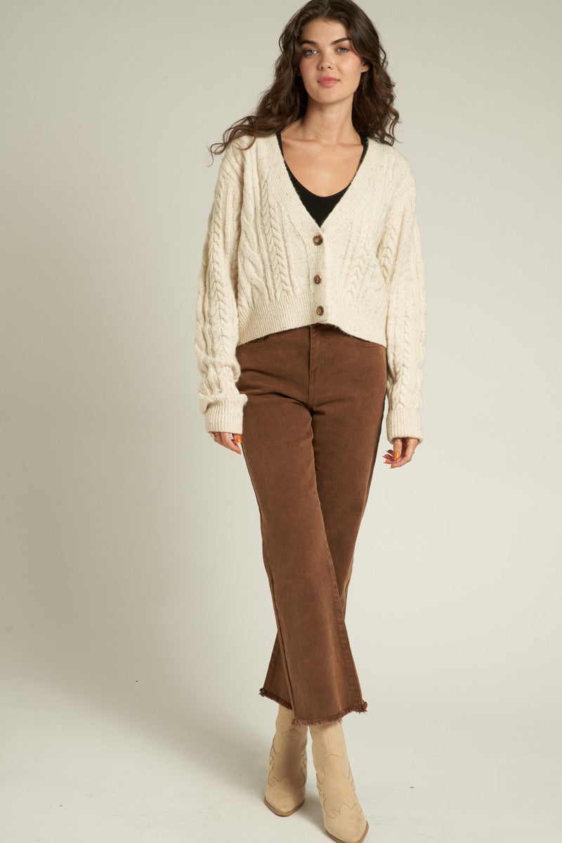 En Creme | Cream Cable Knit Cardigan | Sweetest Stitch Boutique
