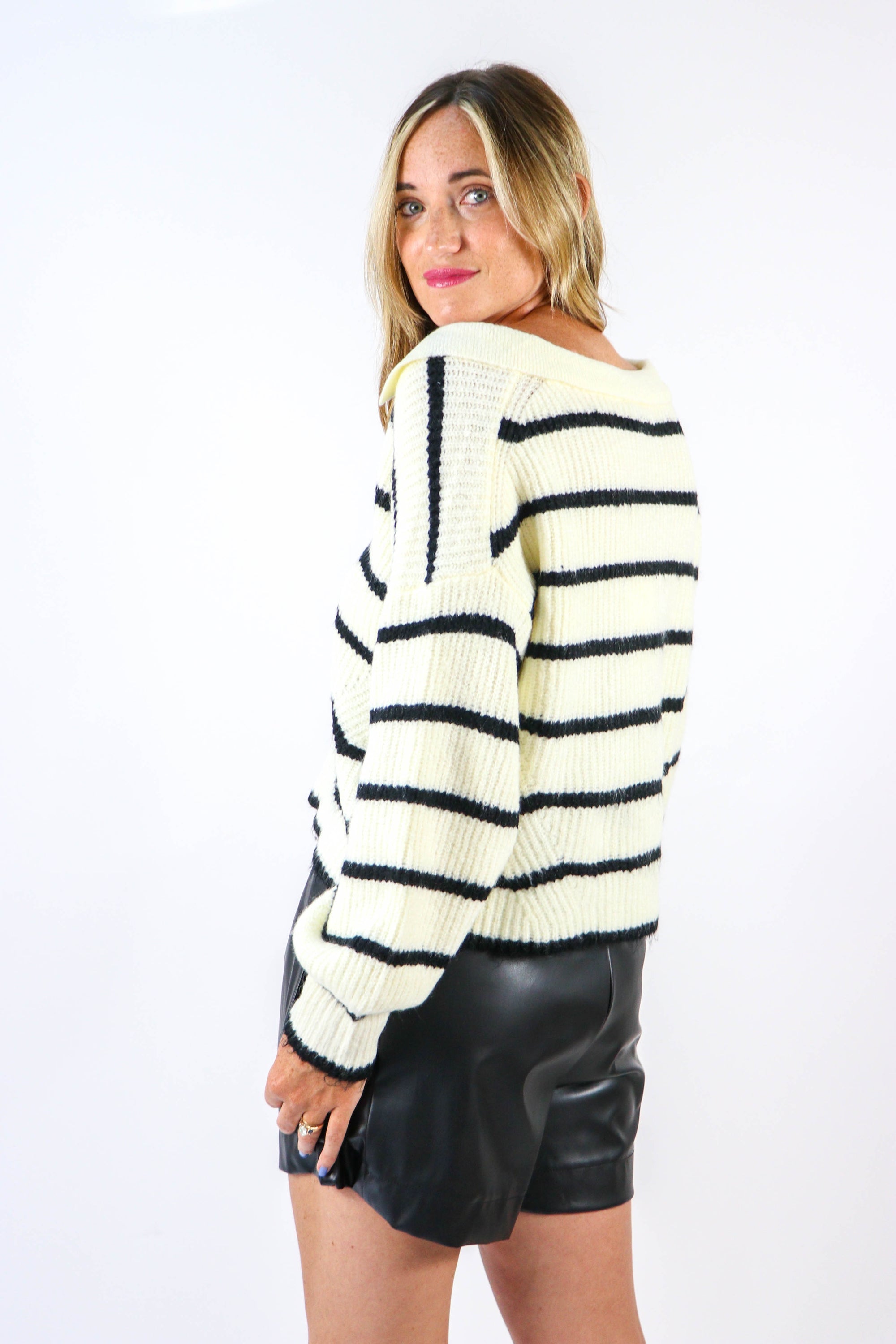 Miou Muse | Cropped Striped Sweater | Sweetest Stitch Boutique