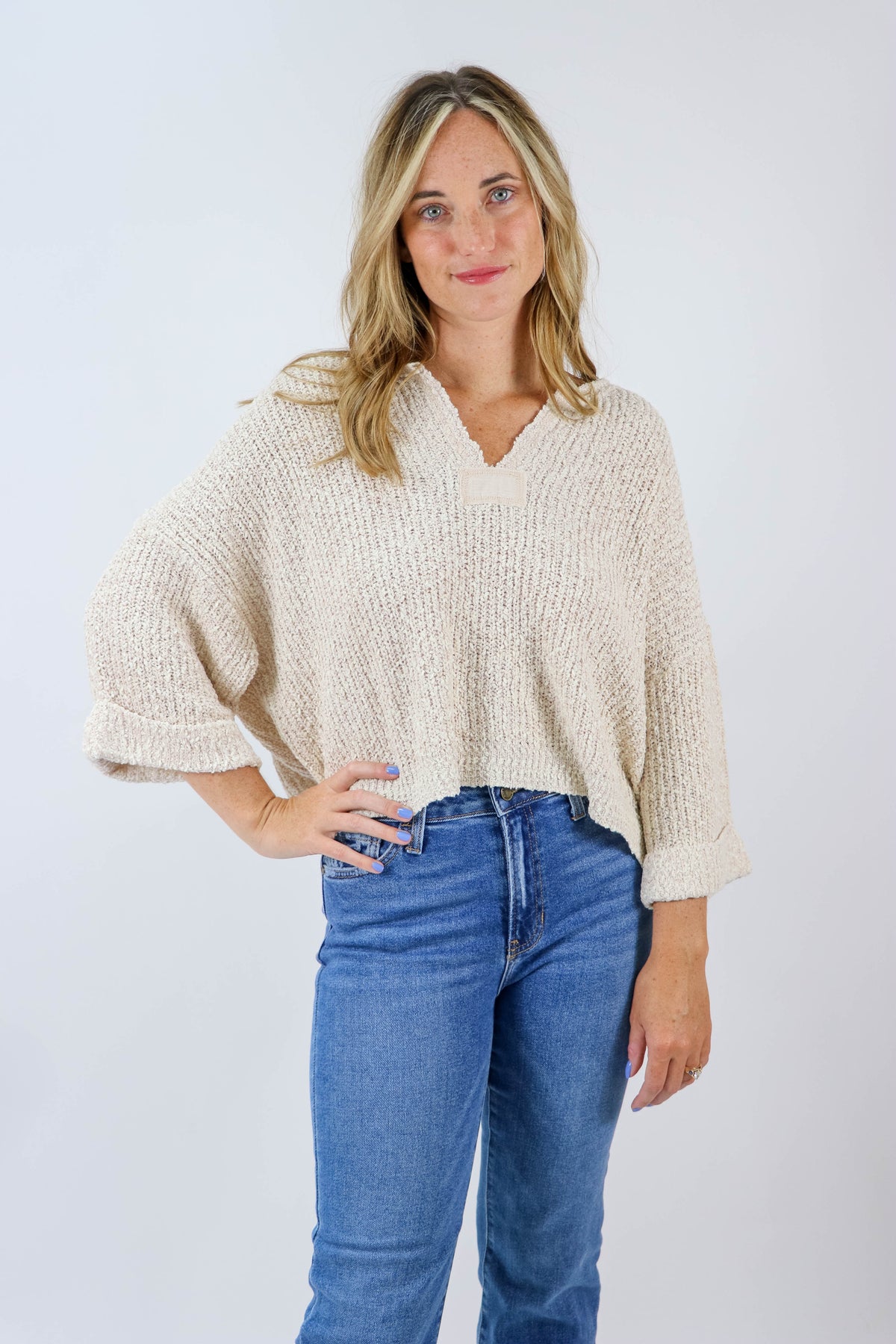 Illa Illa | Cropped Neutral Sweater | Sweetest Stitch Online Boutique