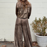 Current Air | Miley Wide Leg Metallic Pants | Sweetest Stitch Boutique