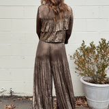 Current Air | Miley Wide Leg Metallic Pants | Sweetest Stitch Boutique
