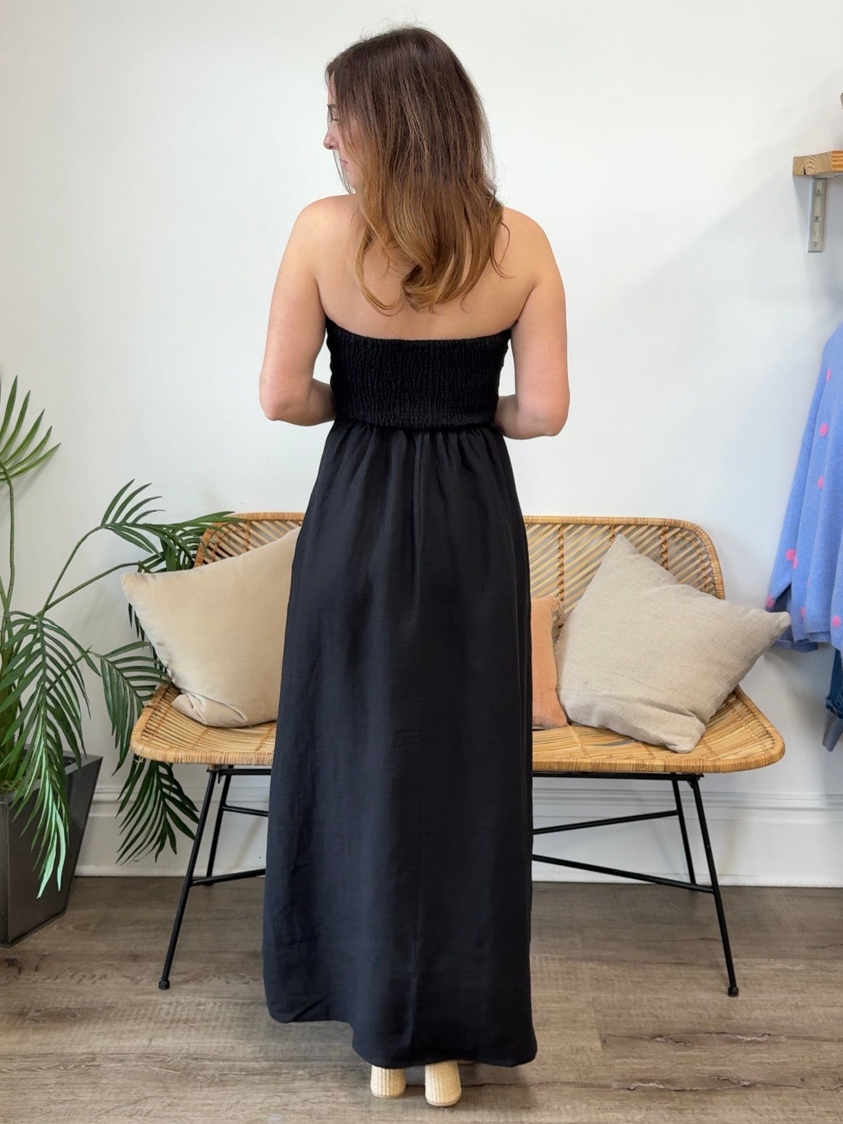 Olivaceous | Kendra Strapless Midi Dress | Sweetest Stitch Boutique