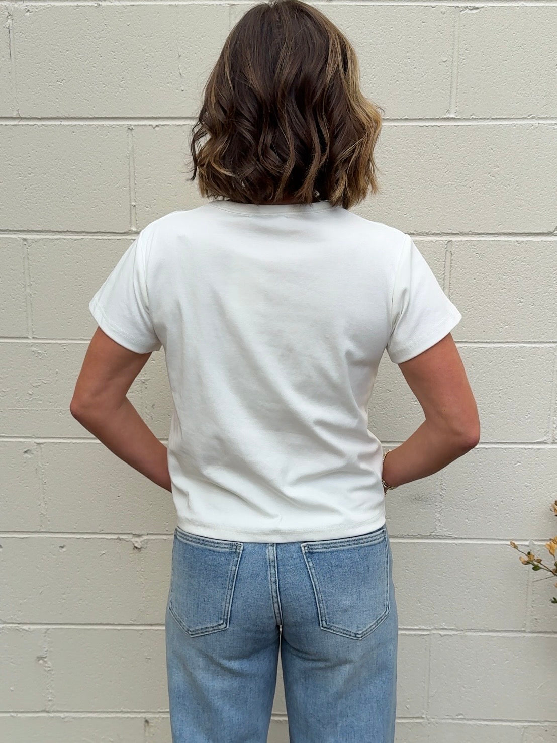 Olivaceous | Jackie Short Sleeve Perfect White Tee | Sweetest Stitch 