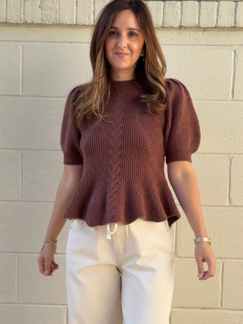 Strut & Bolt | Nina Peplum Knit Top | Sweetest Stitch Boutique 