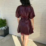 Strut & Bolt | Courtney Faux Leather Dress Burgundy | Sweetest Stitch