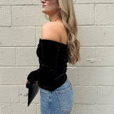 ASTR The Label | Salem Velvet Off Shoulder Top | Sweetest Stitch