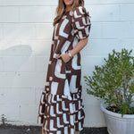 Entro | Elaina Puff Sleeve Midi Dress | Sweetest Stitch Boutique