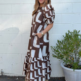 Entro | Elaina Puff Sleeve Midi Dress | Sweetest Stitch Boutique