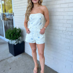 Le Lis | Cream Denim Grady Romper | Sweetest Stitch Boutique