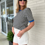 Entro | Marie Striped Short Sleeve Top | Sweetest Stitch
