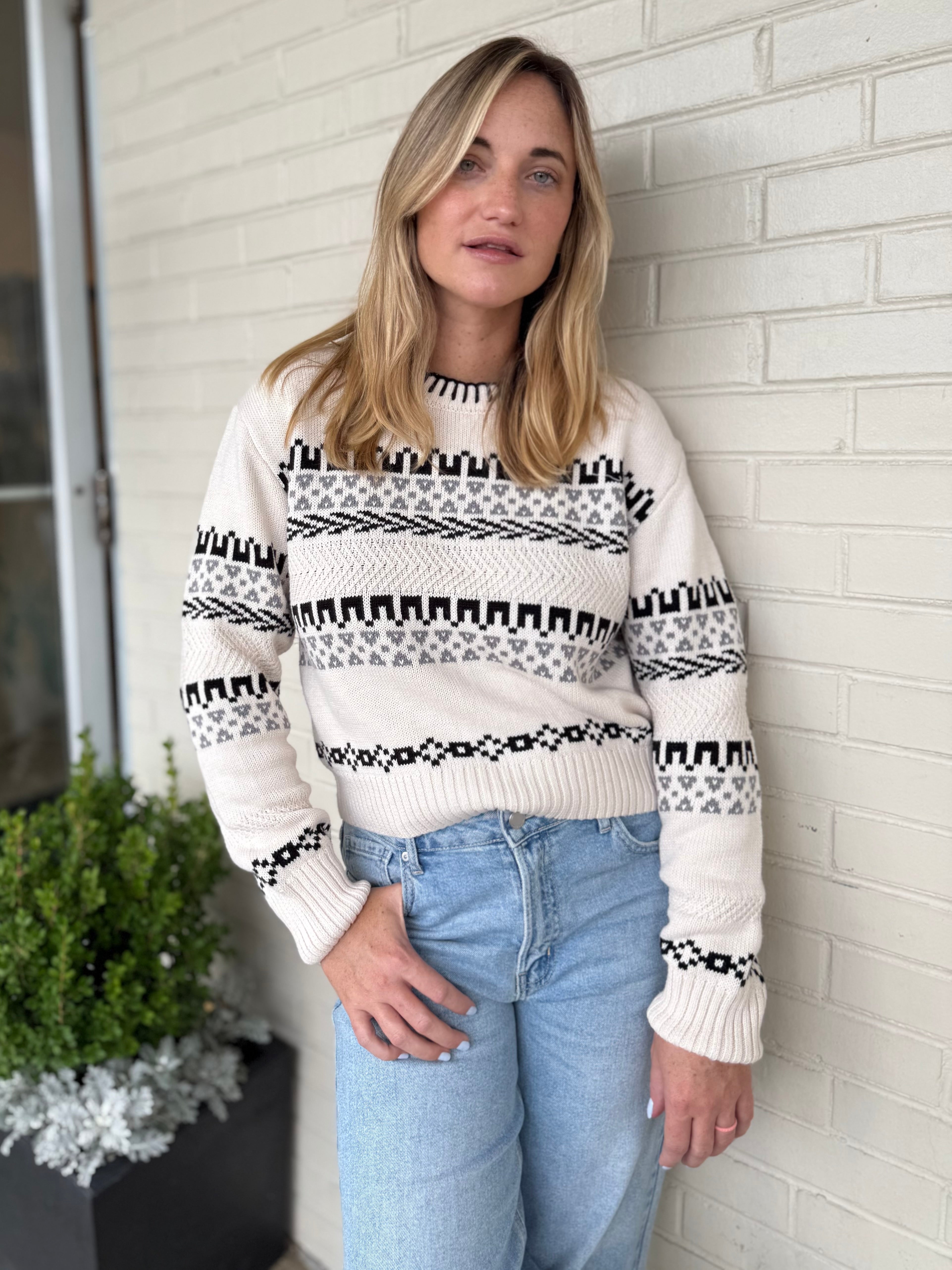 Z Supply | Perci Striped Sweater - Crystal | Sweetest Stitch Boutique
