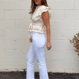 Strut & Bolt | Kaylani Waist Tie Flutter Sleeve Top | Sweetest Stitch