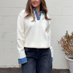 Olivaceous | Emely Faux Layered Sweater | Sweetest Stitch Boutique