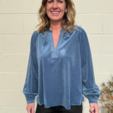 Current Air | Samantha V-Neck Corduroy Blouse | Sweetest Stitch