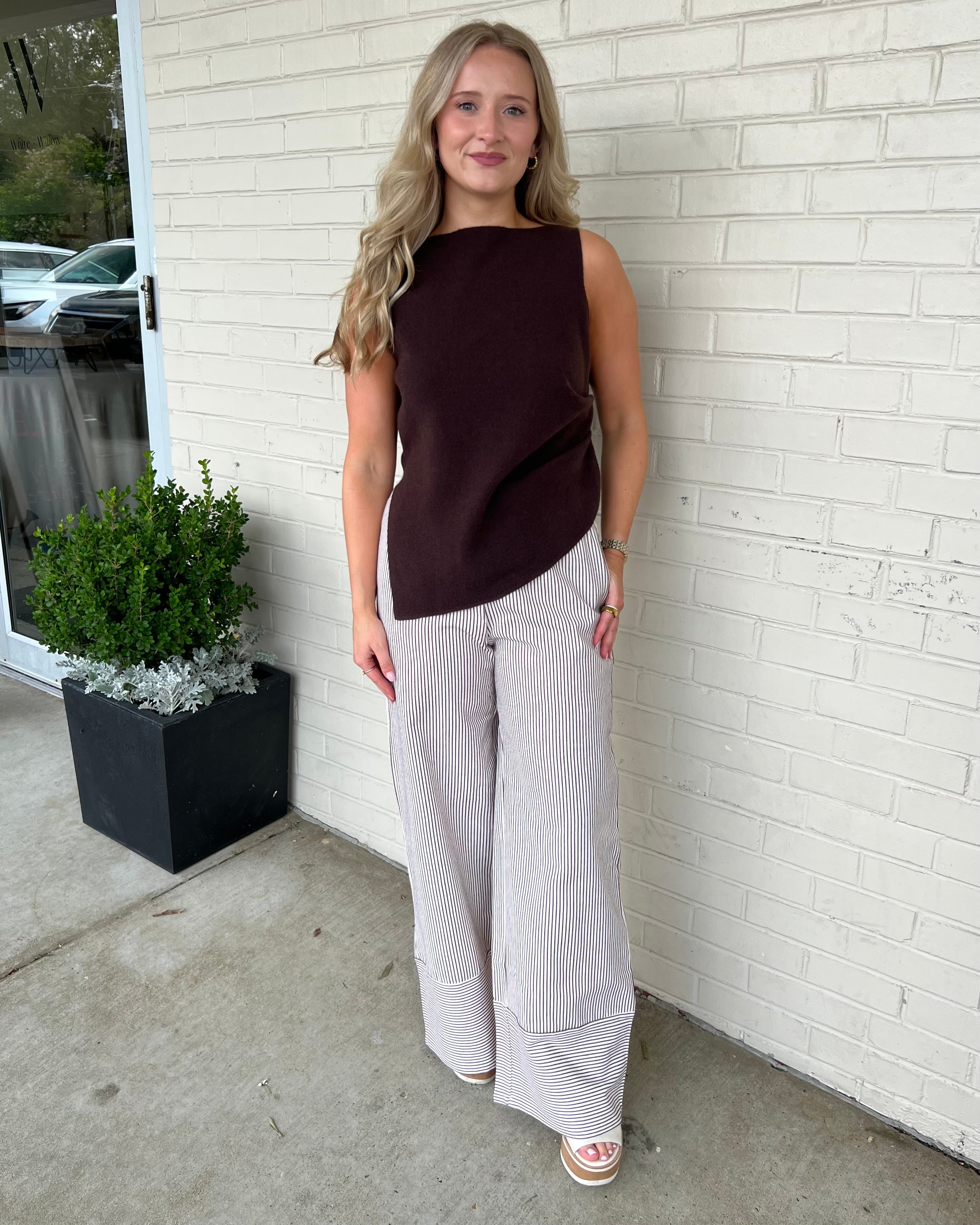 Fore | Valerie Wide Leg Striped Pants | Sweetest Stitch Boutique