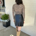 THML | Gemma Pleated Faux Leather Mini Skirt | Sweetst Stitch