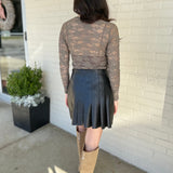 THML | Gemma Pleated Faux Leather Mini Skirt | Sweetst Stitch
