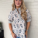 Entro | Elianna Floral Short Sleeve Top | Sweetest Stitch Boutique