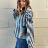 Olivaceous | Anna Striped Oversized Tee | Sweetest Stitch Boutique