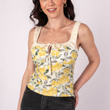 ASTR the Label | Milkmaid Top - Lemon Floral | Sweetest Stitch