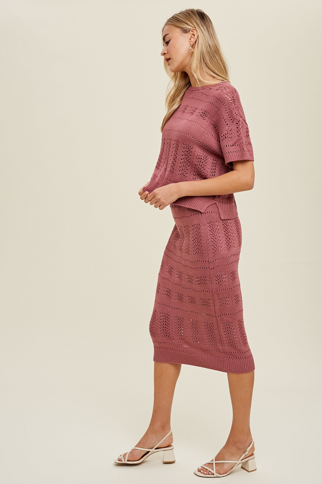 Wishlist | Short Sleeve Pointelle Knit Top | Sweetest Stitch Online