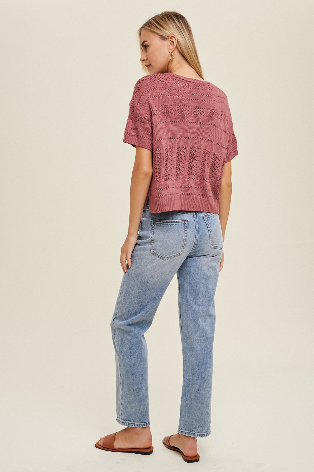 Wishlist | Short Sleeve Pointelle Knit Top | Sweetest Stitch Online