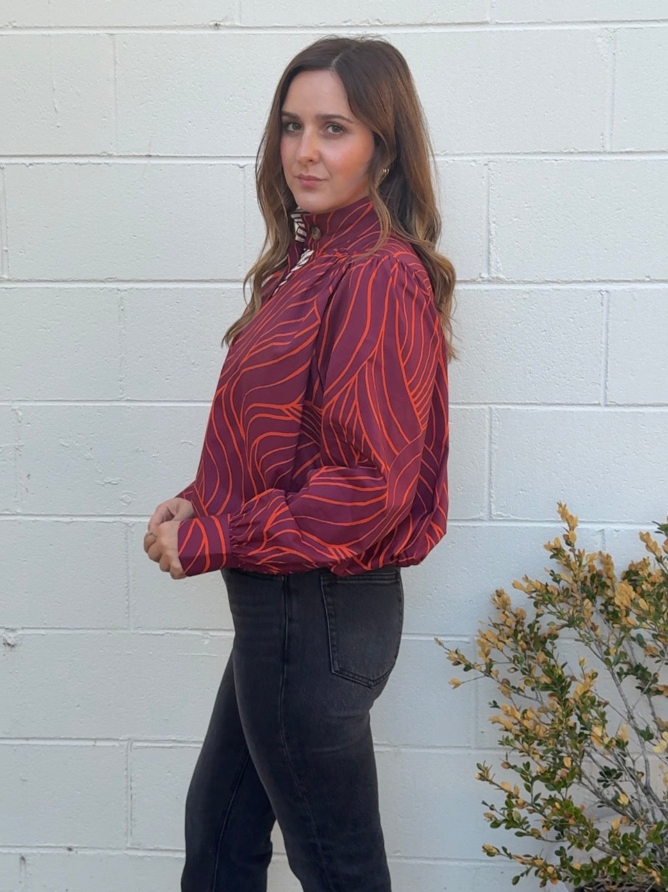 Entro | Sally Button Front Top | Sweetest Stitch Boutique Richmond VA