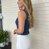 Olivaceous | Callie Sleeveless Denim Top | Sweetest Stitch Boutique