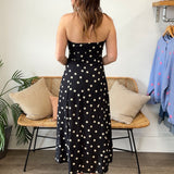 Dress Forum | Adelina Polka Dot Strapless Midi Dress | Sweetest Stitch