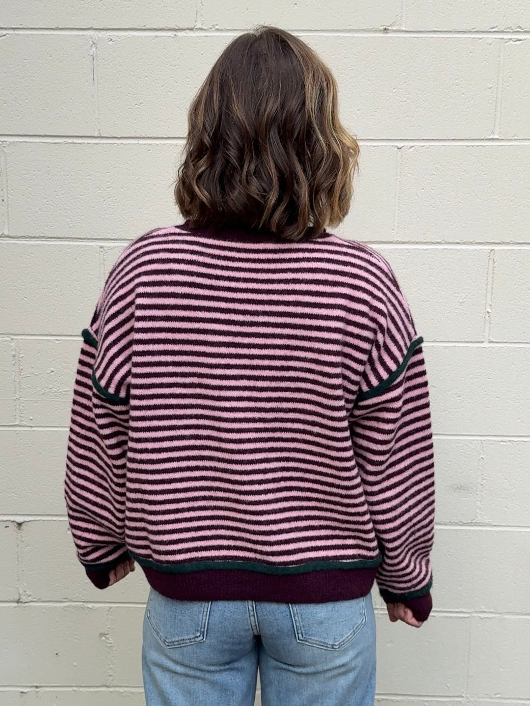 Entro | Joanna Striped Sweater - Plum | Sweetest Stitch Boutique RVA
