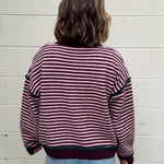Entro | Joanna Striped Sweater - Plum | Sweetest Stitch Boutique RVA