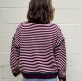 Entro | Joanna Striped Sweater - Plum | Sweetest Stitch Boutique RVA