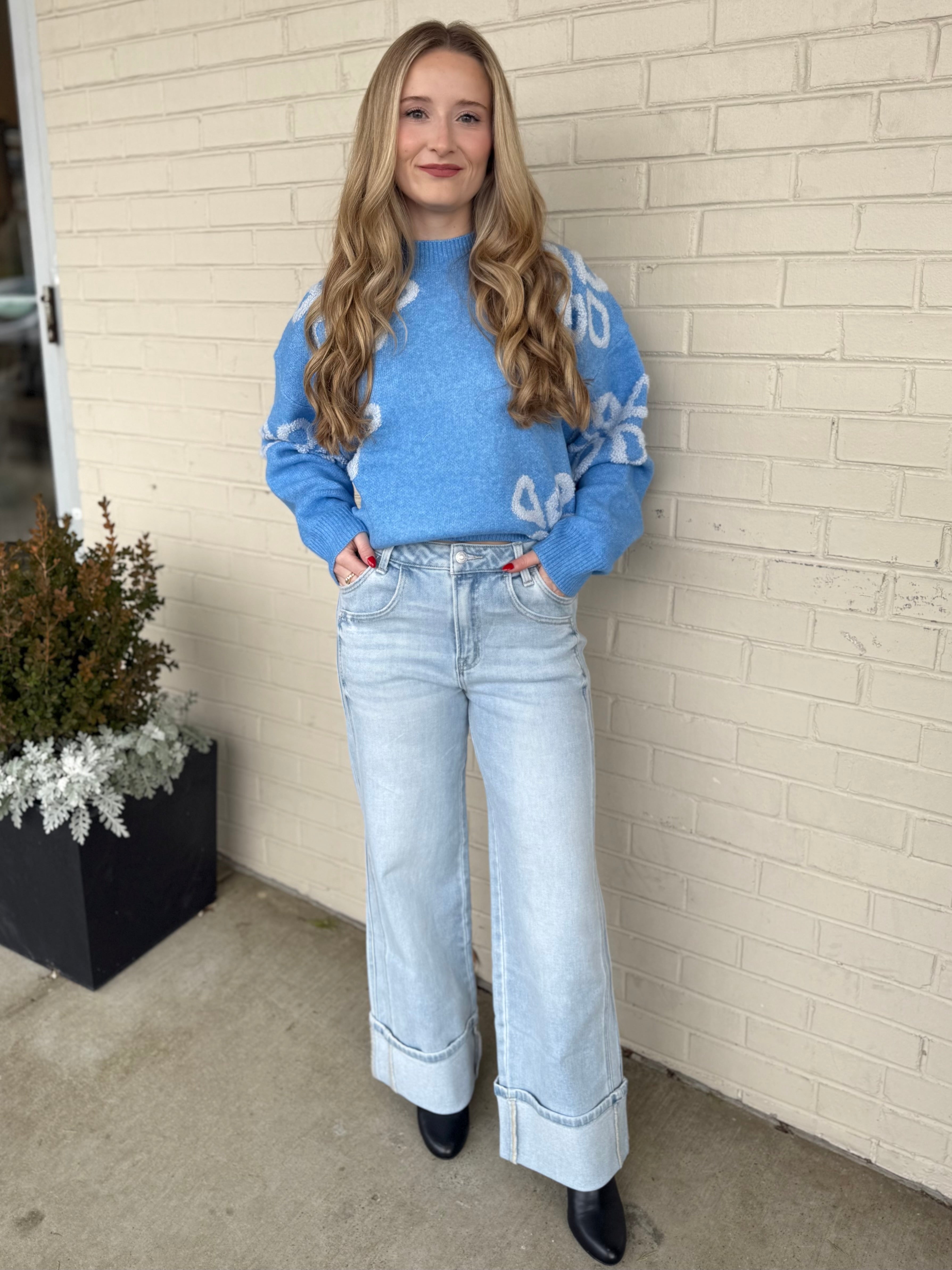 Flying Monkey | Amira Wide Leg Cuffed Jeans | Sweetest Stitch