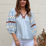THML | Elisa Striped V-Neck Top | Sweetest Stitch Boutique Richmond