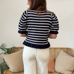 Entro | Meredith Striped Button Front Top | Sweetest Stitch Boutique