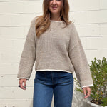 Crescent | Alondra Contrast Trim Sweater | Sweetest Stitch Boutique