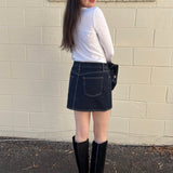 Just Black Denim | Dark Wash Denim Mini Skirt | Sweetest Stitch