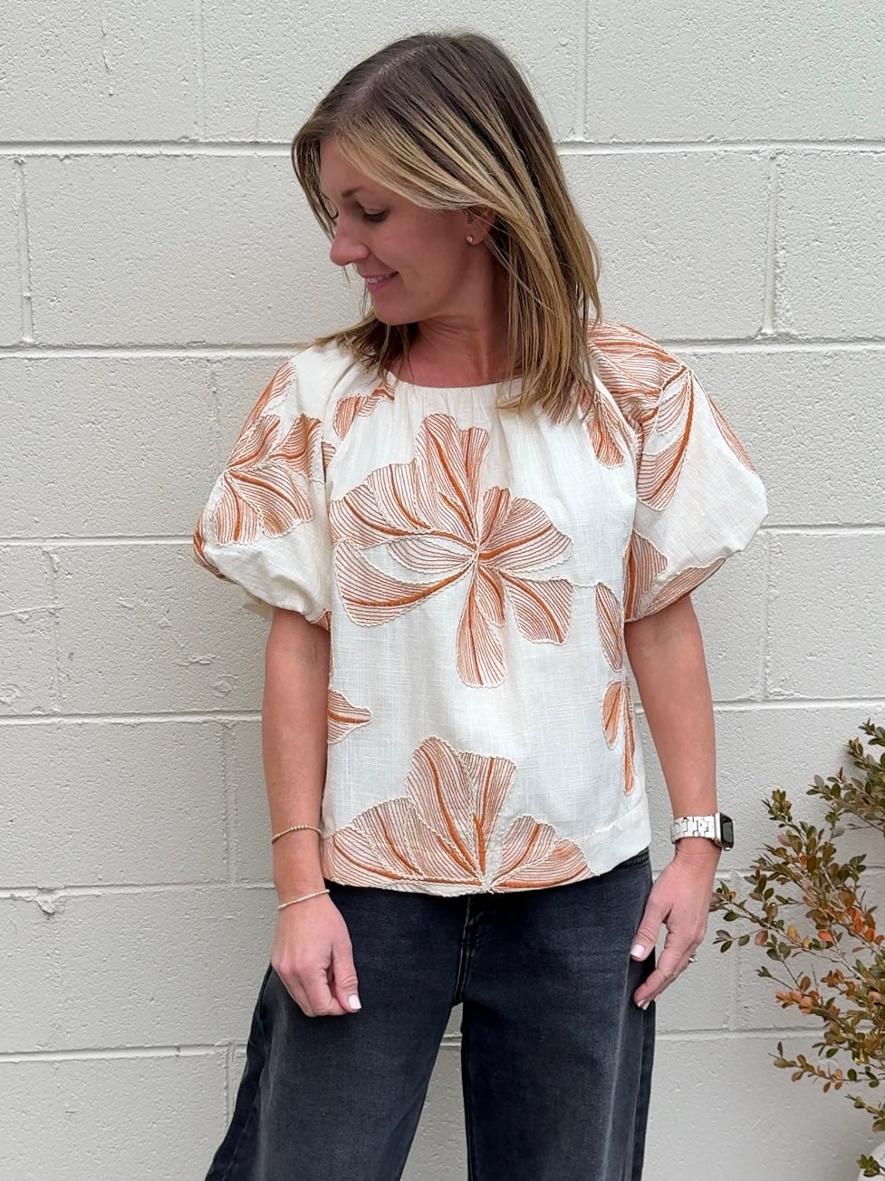 THML | Madelyn Puff Sleeve Top | Sweetest Stitch