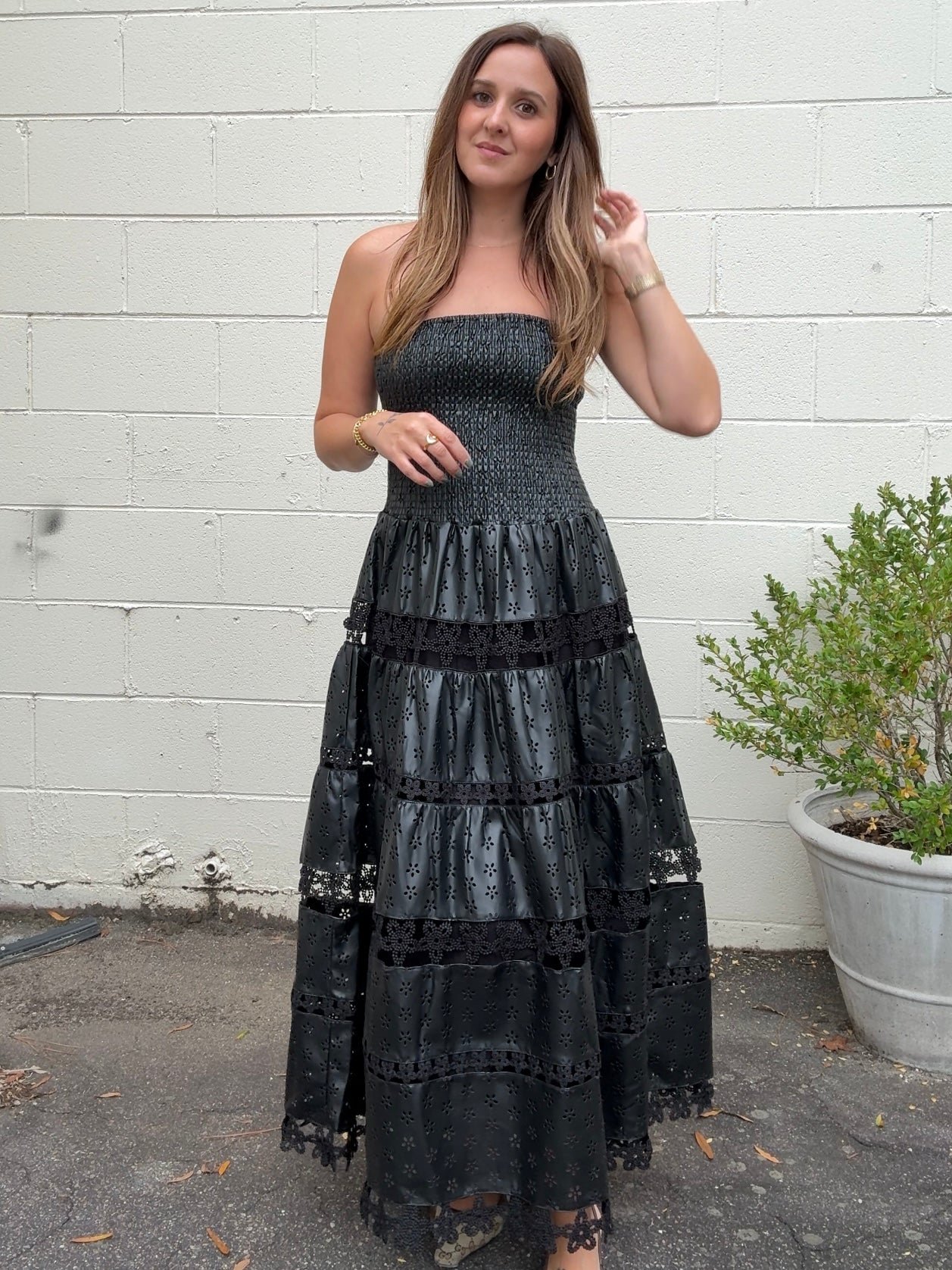 Strut & Bolt | Khloe Strapless Faux Leather Dress | Sweetest Stitch
