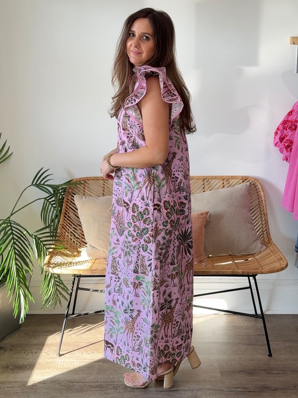 Entro | Sam Ruffle Sleeve Midi Dress | Sweetest Stitch Boutique RVA