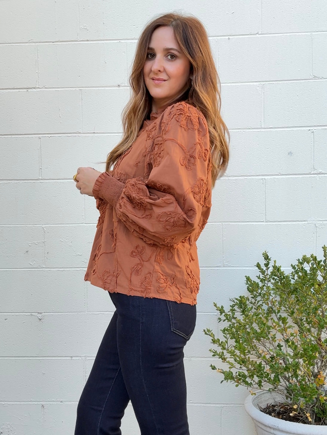 Entro | Gia Textured V-Neck Top | Sweetest Stitch Boutique
