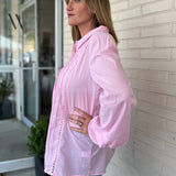 Lalavon | Pink Button Up Cora Shirt | Sweetest Stitch Boutique