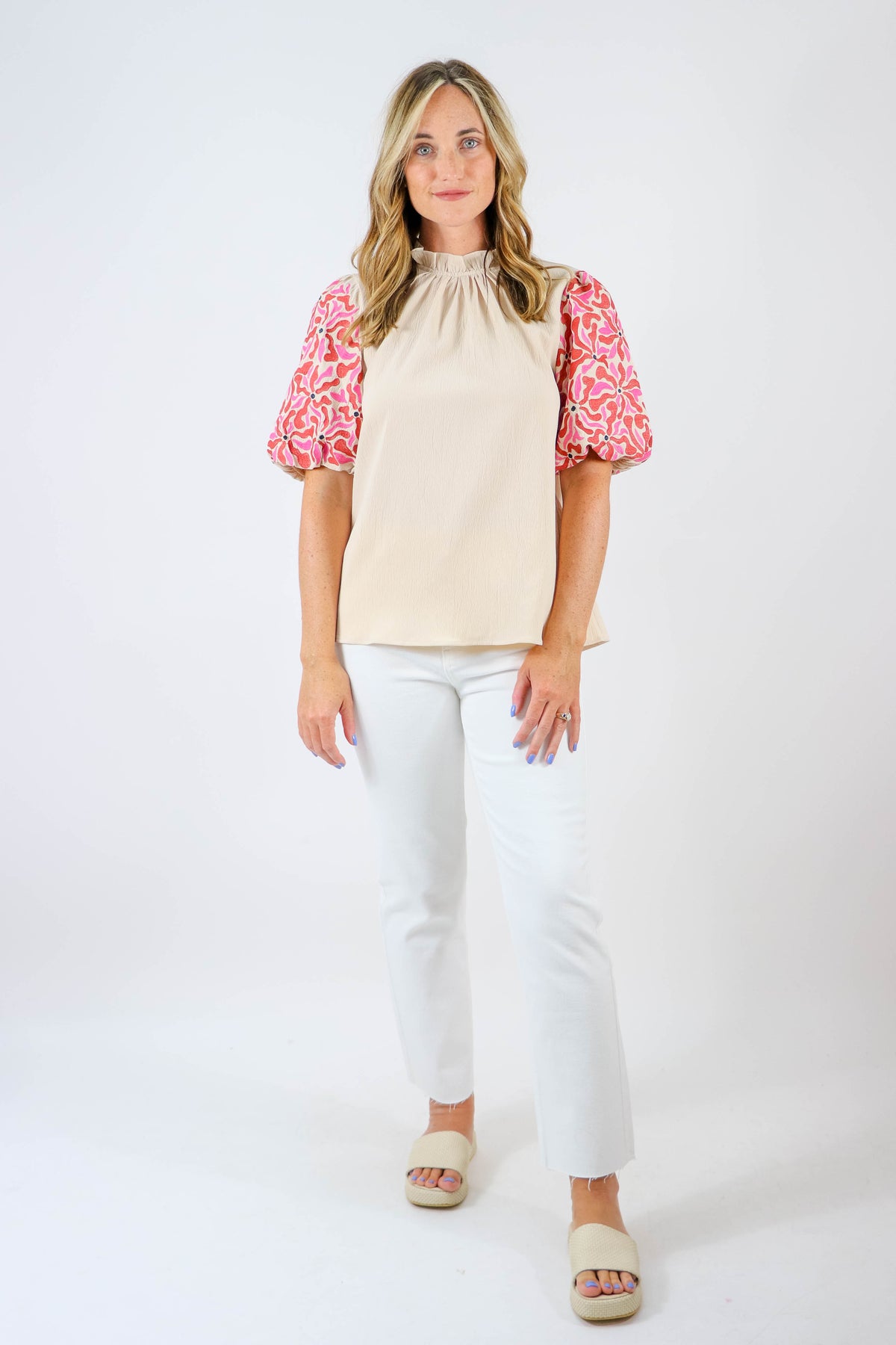 Entro Embroidered Sleeve Top | Sweetest Stitch Online Boutique