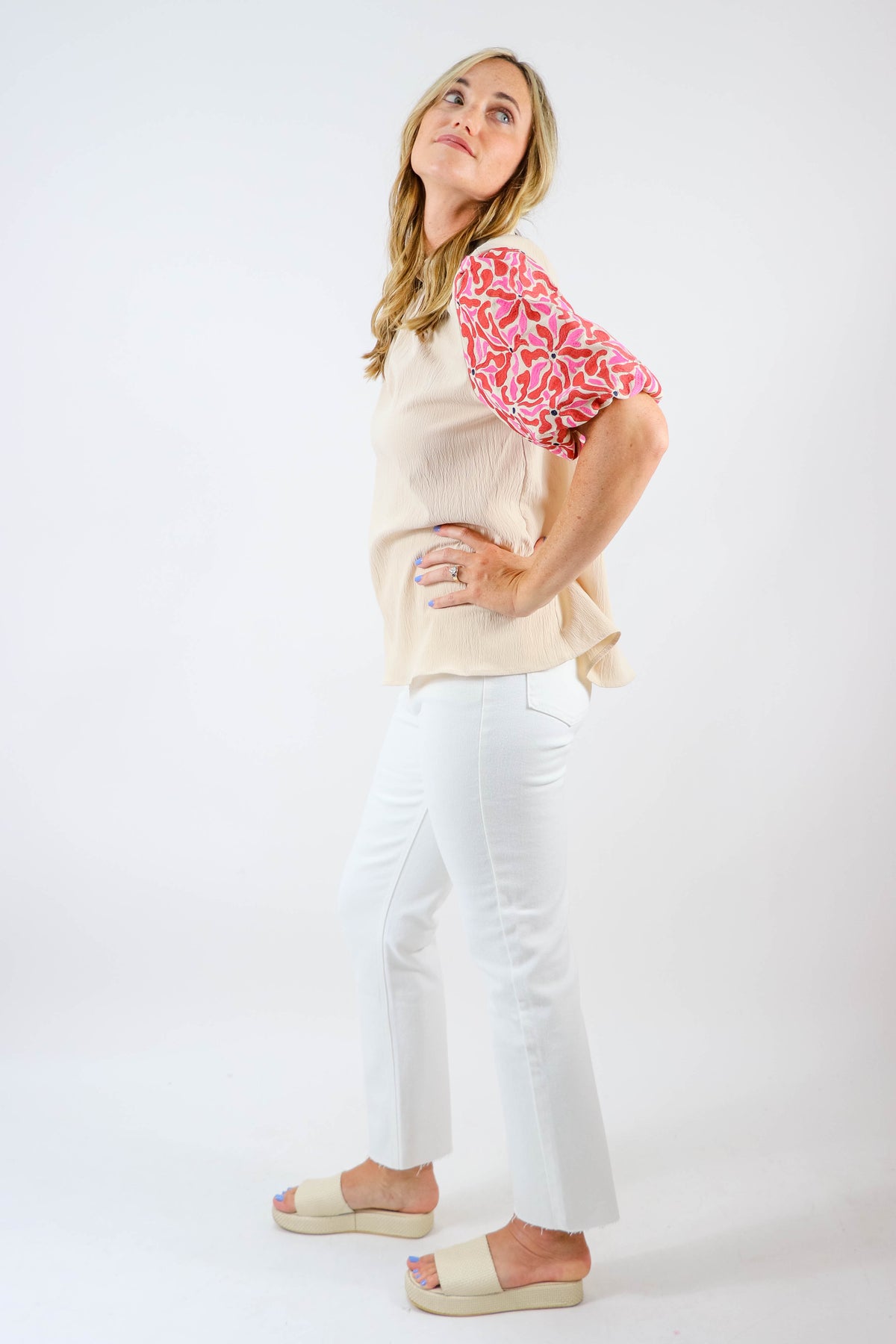 Entro Embroidered Sleeve Top | Sweetest Stitch Online Boutique