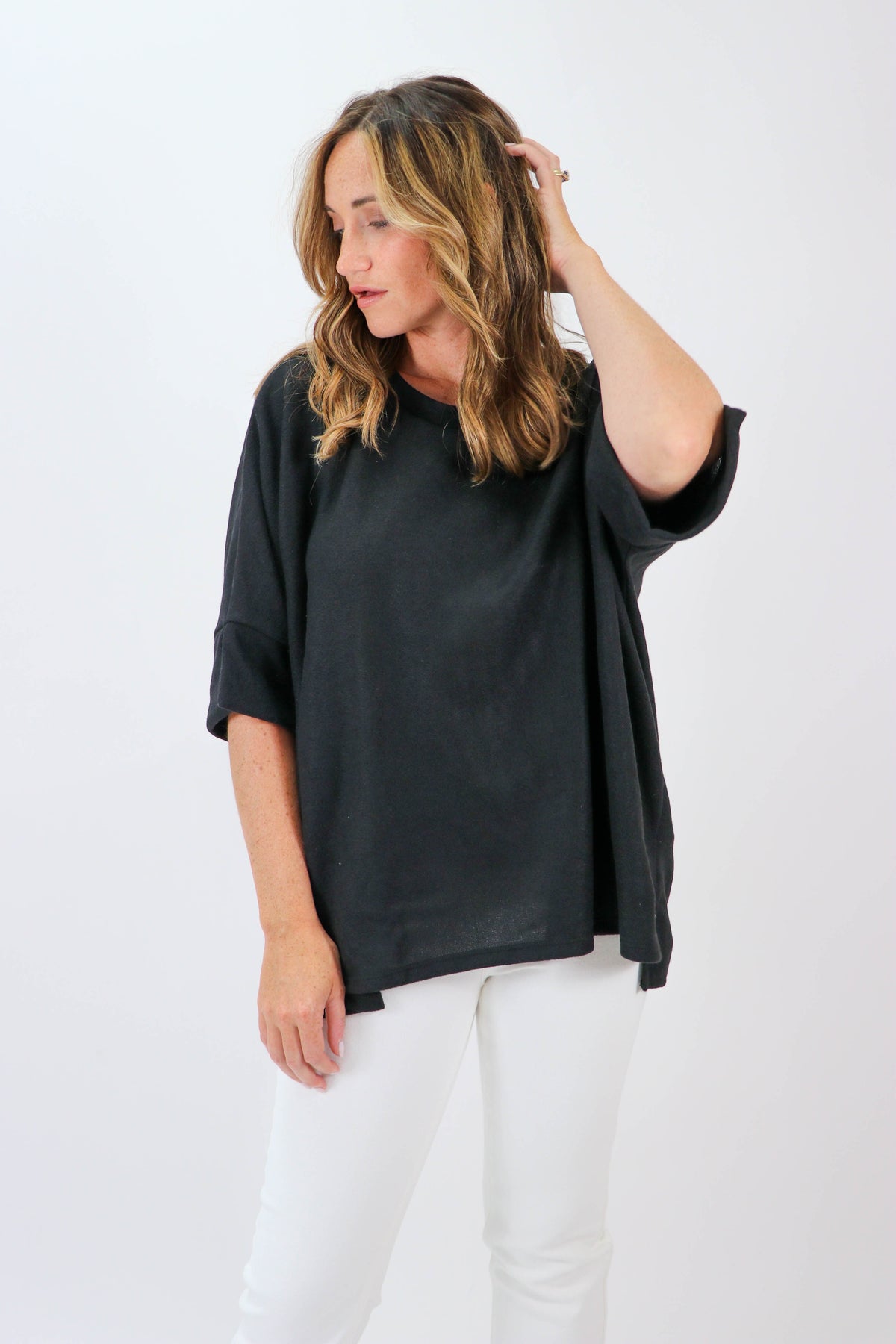 Entro Black Fleece Top | Sweetest Stitch Online Boutique for Women