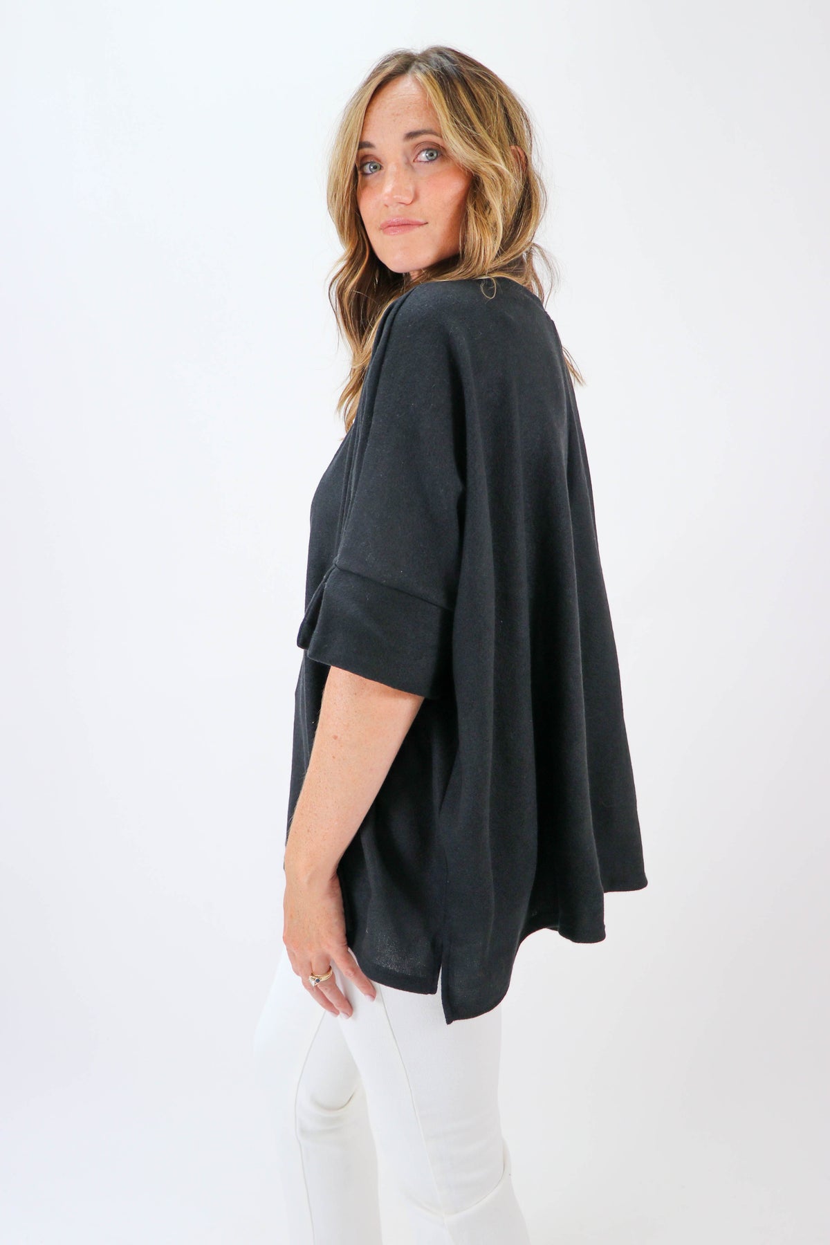 Entro Black Fleece Top | Sweetest Stitch Online Boutique for Women