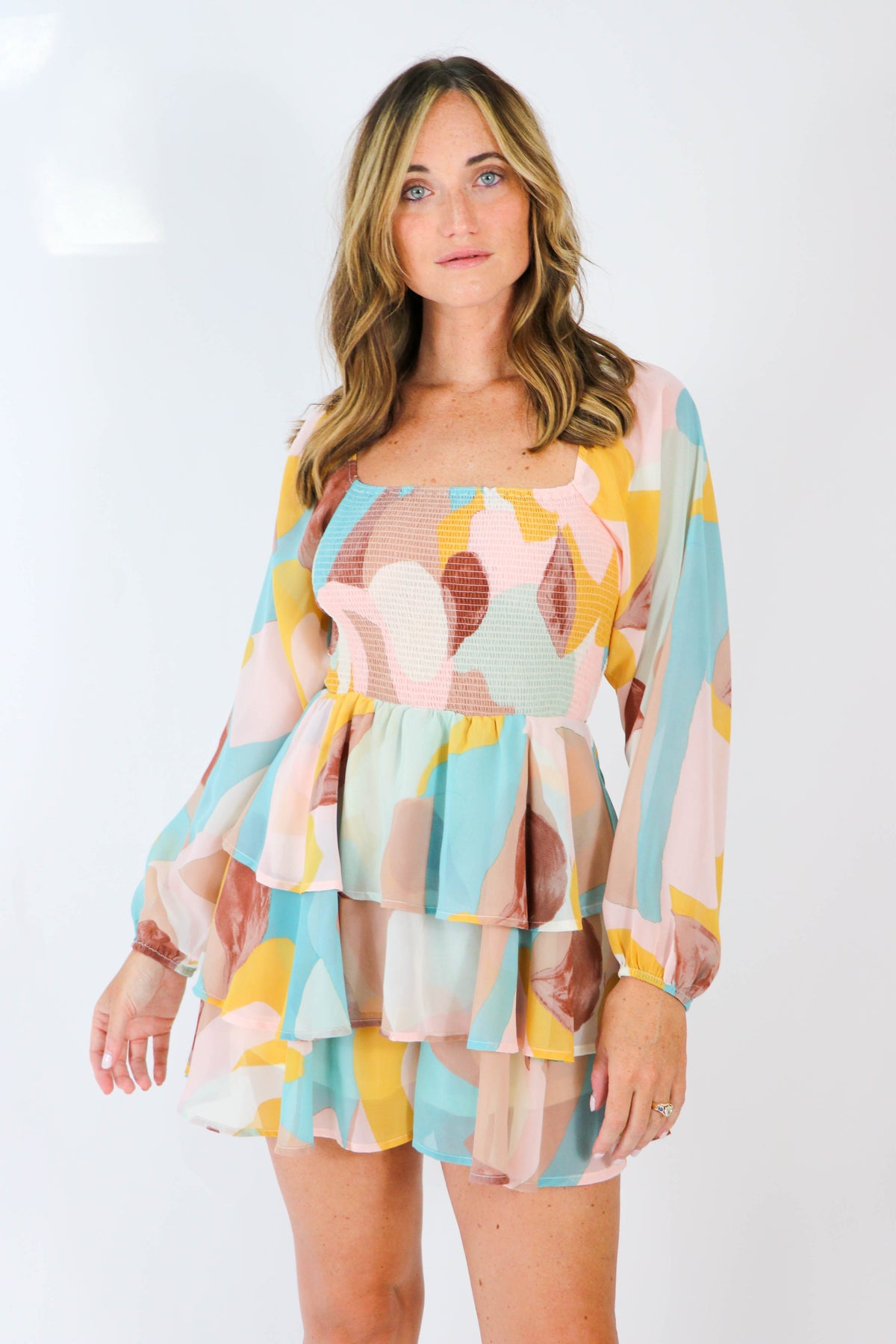 Entro Printed Long Sleeve Romper for Women | Sweetest Stitch